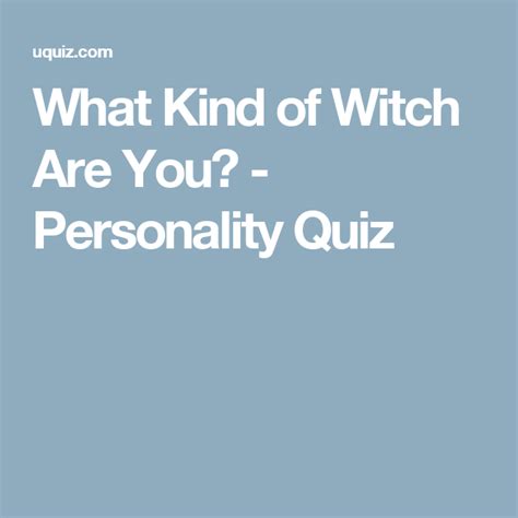 Witch personakity test